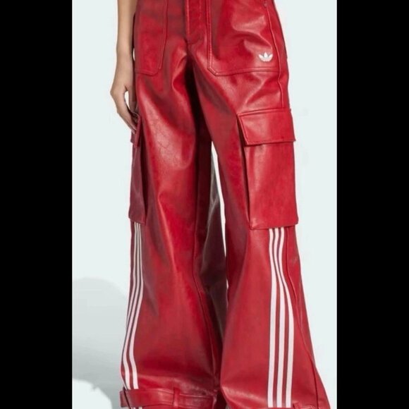 Adidas Red Cargo Pants with Stripes - Picture 7 of 7